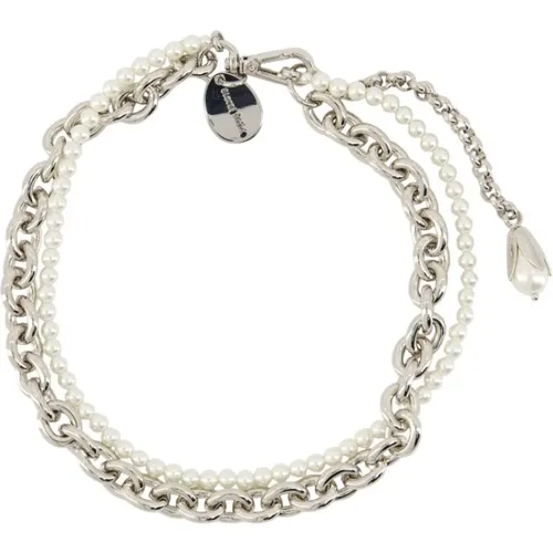 Necklaces, female, , Size: ONE SIZE Pearl Chain Necklace Silver Pearls - Simone Rocha - Modalova