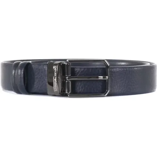 Belts, male, , Size: ONE SIZE Reversible Leather Belt - Emporio Armani - Modalova