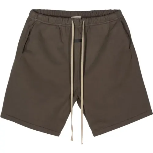 Braune Bermuda-Shorts Elastischer Bund Logo , Herren, Größe: M - Fear Of God - Modalova