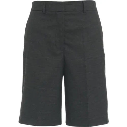 Grey Glencheck Bermuda Shorts , female, Sizes: S - Gender - Modalova