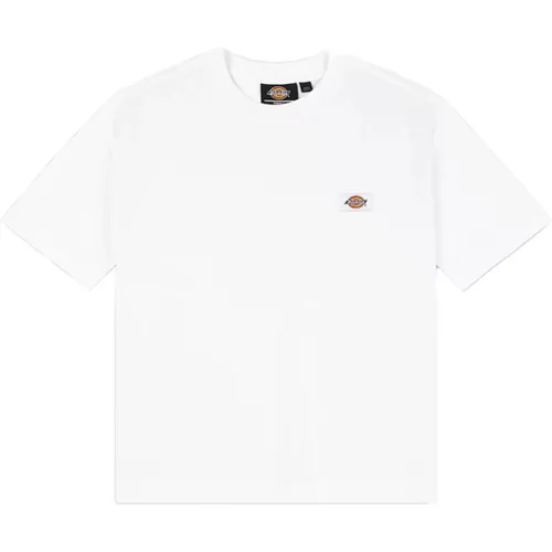 Weiße T-Shirt mit Logo-Patch für Frauen , Damen, Größe: M - Dickies - Modalova