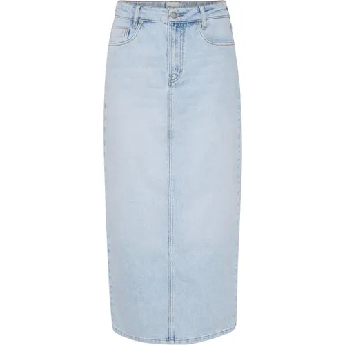 Light Retro Wash Denim Skirt , female, Sizes: 3XL - My Essential Wardrobe - Modalova