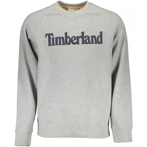 Sweatshirts, male, , Size: M Stylish Logo Print Cotton Sweater - Timberland - Modalova