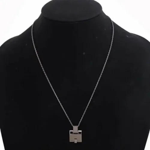 Pre-owned Hermes silver metal necklace , female, Sizes: ONE SIZE - Hermès Vintage - Modalova