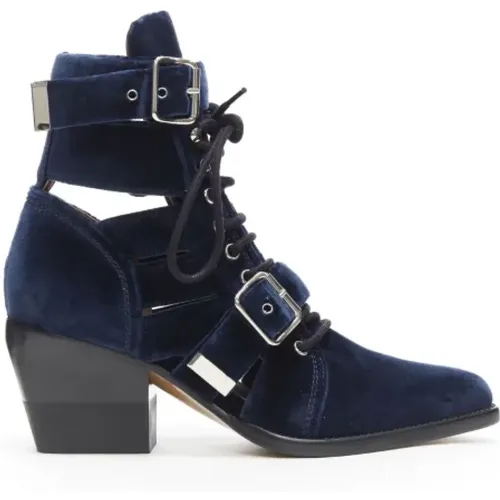 Pre-owned Velvet boots , female, Sizes: 4 UK - Chloé Pre-owned - Modalova