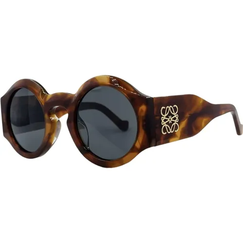 Retro Round Sunglasses in Havana , female, Sizes: ONE SIZE - Loewe - Modalova