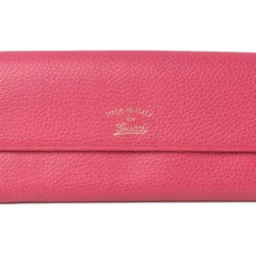 Gebrauchte rosa Lederbrieftasche - Gucci Vintage - Modalova