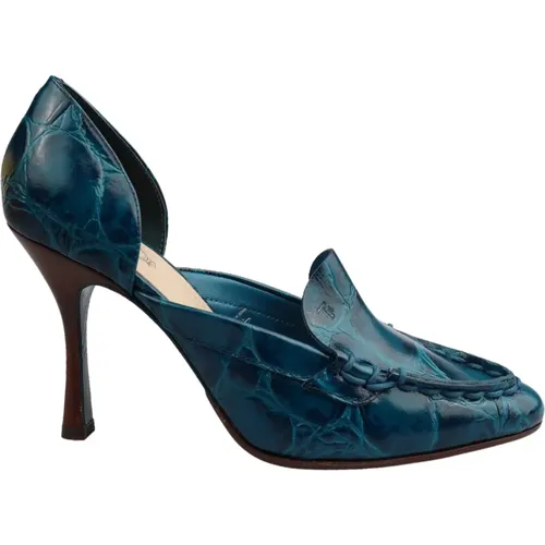 Leder Decollete Schuhe - Blau , Damen, Größe: 40 EU - TOD'S - Modalova