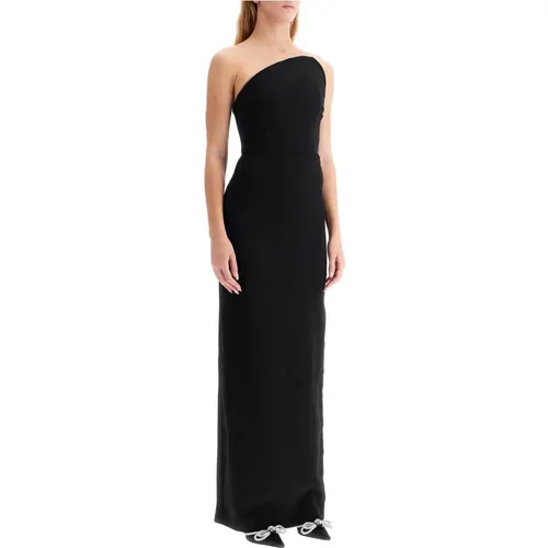 Asymmetrisches Langes Kleid aus Krepp , Damen, Größe: S - Solace London - Modalova
