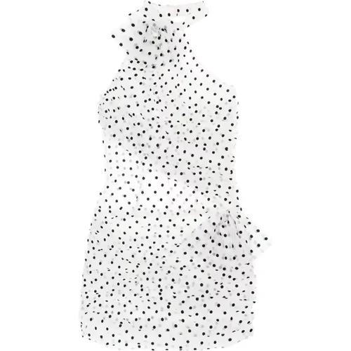 Durchsichtige Polka Dot One Shoulder Mini Kleid - Alessandra Rich - Modalova