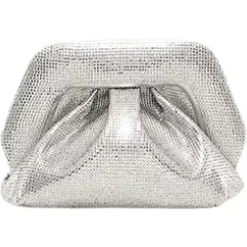 Clutches, female, , Size: ONE SIZE Eco Fabric Clutch Bag Silver - THEMOIRè - Modalova