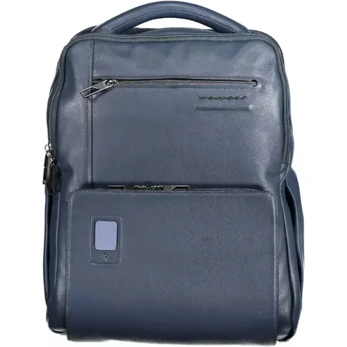 Blauer Leder Rucksack mit Laptop Halterung , unisex, Größe: ONE Size - Piquadro - Modalova