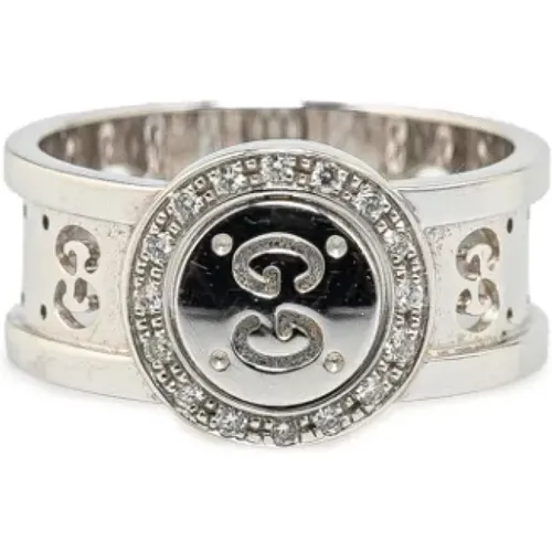 Pre-owned Jewellery, female, , Size: ONE SIZE Pre-owned White Gold rings - Gucci Vintage - Modalova