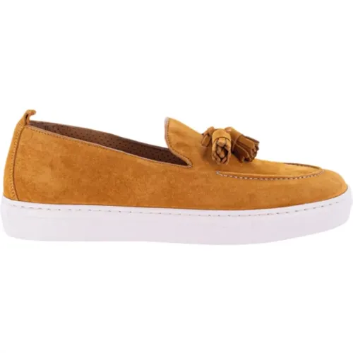 Loafers, male, , Size: 10 US Suede Slip-On Moccasin with Tassels - Calce - Modalova