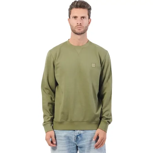 Grüner Casual Sweater French Terry , Herren, Größe: XL - Hugo Boss - Modalova