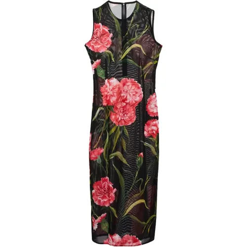 Blumiges Ärmelloses Midi-Kleid - Dolce & Gabbana - Modalova