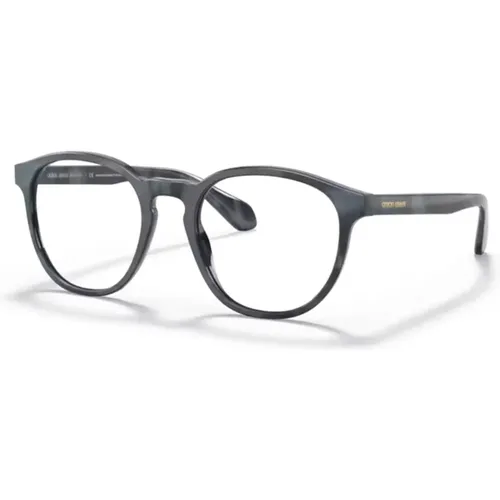 Glasses, unisex, , Size: 52 MM Striped Opal Grey Eyewear Frames - Giorgio Armani - Modalova