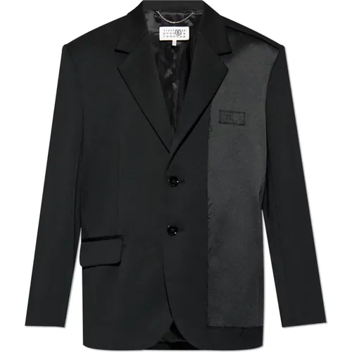 Blazers, male, , Size: L Blazer with logo - MM6 Maison Margiela - Modalova