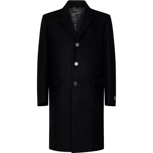 Single-Breasted Coats, male, , Size: M Wool Blend Coat Elegant Style - Lacoste - Modalova