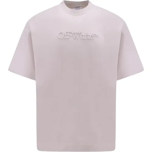 Bio-Baumwoll-T-Shirt mit gesticktem Logo - Off White - Modalova