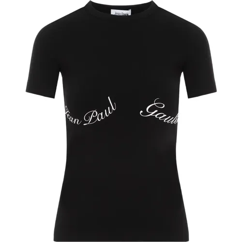 Baumwoll Baby Tee-Shirt Schwarz Weiß , Damen, Größe: S - Jean Paul Gaultier - Modalova