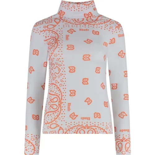 Long Sleeve Tops, female, , Size: M Bandana Print Long-Sleeve Top - Rhude - Modalova