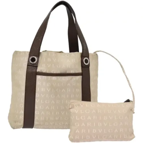 Pre-owned Tote Bags, female, , Size: ONE SIZE Pre-owned Canvas totes - Bvlgari Vintage - Modalova