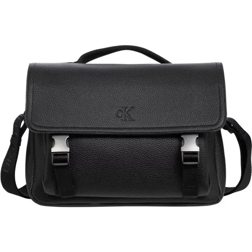 Laptop Bags & Cases, male, , Size: ONE SIZE Adjustable Strap Clasp Briefcase Logo - Calvin Klein Jeans - Modalova