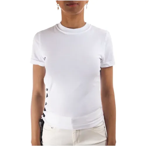 Weißes T-Shirt mit Kurzen Ärmeln und Rundhalsausschnitt - Versace Jeans Couture - Modalova