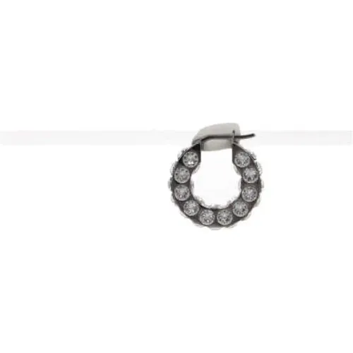 Antike Silberne Kristall Hoop Ohrringe , Damen, Größe: ONE Size - Amina Muaddi - Modalova
