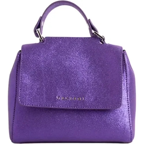 Glitter Leather Mini Sveva Handbag , female, Sizes: ONE SIZE - Orciani - Modalova
