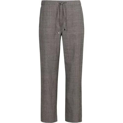 Slim-fit Trousers, female, , Size: XL Checked Wool Trousers with Drawstring Waist - Max Mara - Modalova
