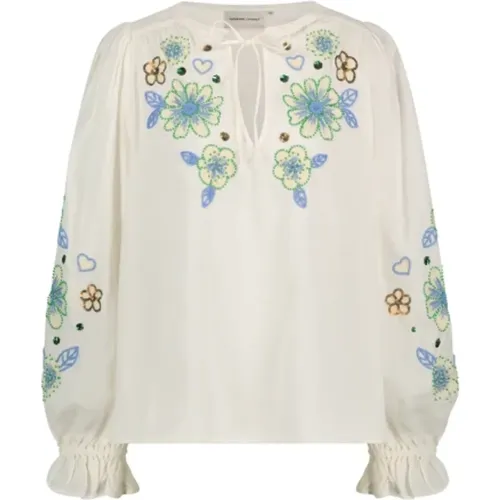 Floral Embroidered Balloon Sleeve Top , female, Sizes: M, L - Fabienne Chapot - Modalova
