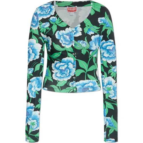 Blouses, female, , Size: L Top with floral motif - Kenzo - Modalova