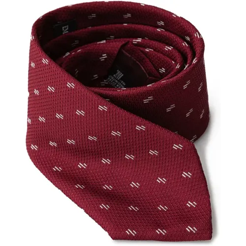 Ties, male, , Size: ONE SIZE Bordeaux Silk Tie - Emporio Armani - Modalova