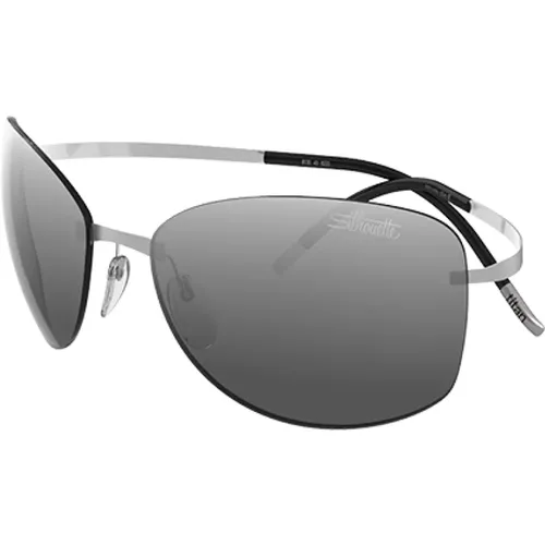 Sunglasses, male, , Size: ONE SIZE Titan Pure Sunglasses Ruthenium/Grey - Silhouette - Modalova