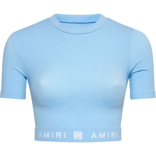 Ribbed Seamless Short Sleeve Top , female, Sizes: XS - Amiri - Modalova