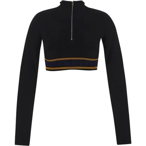 Elegant Logo Hem Turtleneck Knit Sweater , female, Sizes: 2XS - Marni - Modalova