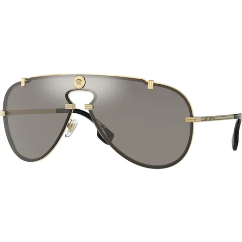 Gold/Silver Sunglasses,Ruthenium/Grey Sunglasses - Versace - Modalova