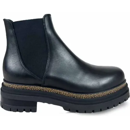 Schwarze Chelsea Stiefel Eleganter Freizeitstil , Damen, Größe: 37 EU - Borbonese - Modalova