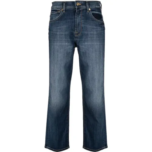 High-waisted straight leg ankle jeans , female, Sizes: W29 - 7 For All Mankind - Modalova