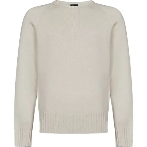 Cream Wool Cashmere Sweater Raglan , male, Sizes: M, L, S, XL - Doppiaa - Modalova