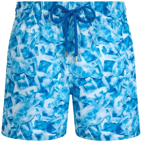 Ultralight and packable Iced Turtles swim shorts for men , male, Sizes: XL, 2XL - Vilebrequin - Modalova