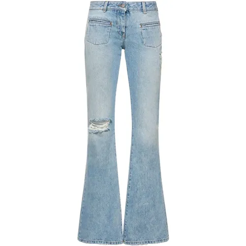 Blaue Bootcut Ripped Jeans , Damen, Größe: W27 - Palm Angels - Modalova