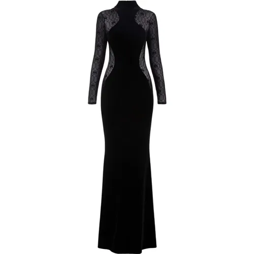 Red Carpet Velvet Flocked Dress , female, Sizes: M, L - Elisabetta Franchi - Modalova