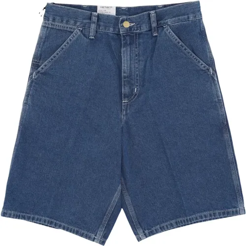 Blaue Stone Washed Simple Shorts , Herren, Größe: W26 - Carhartt WIP - Modalova