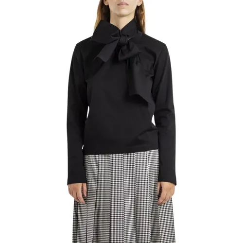 Bow Top, Straight Cut, Japan , female, Sizes: L, M - Noir Kei Ninomiya - Modalova