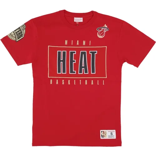 T-Shirts, male, , Size: XL Miami Heat Vintage Logo Tee - Mitchell & Ness - Modalova