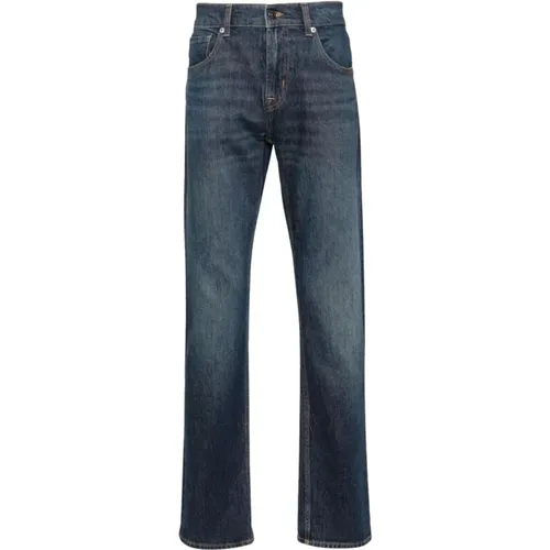 Straight Jeans, male, , Size: W34 Premium Denim Jeans with Elegant Details - 7 For All Mankind - Modalova