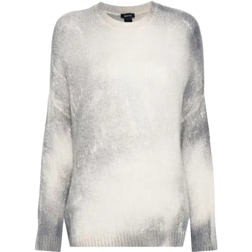 Grey Cashmere-Silk Sweater Marbled Pattern , female, Sizes: M, S - Avant Toi - Modalova